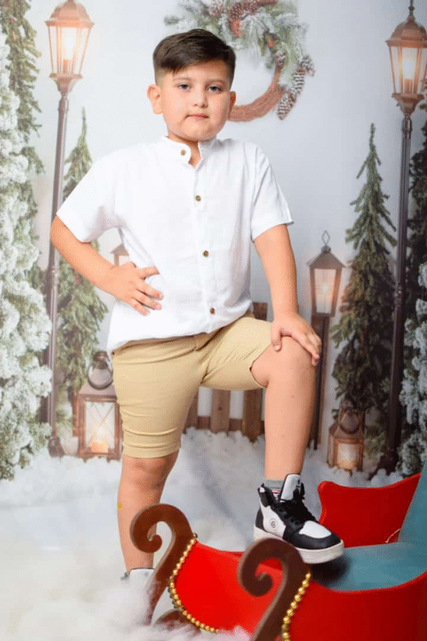 camisa de lino con spandex (talles 4 al 16)