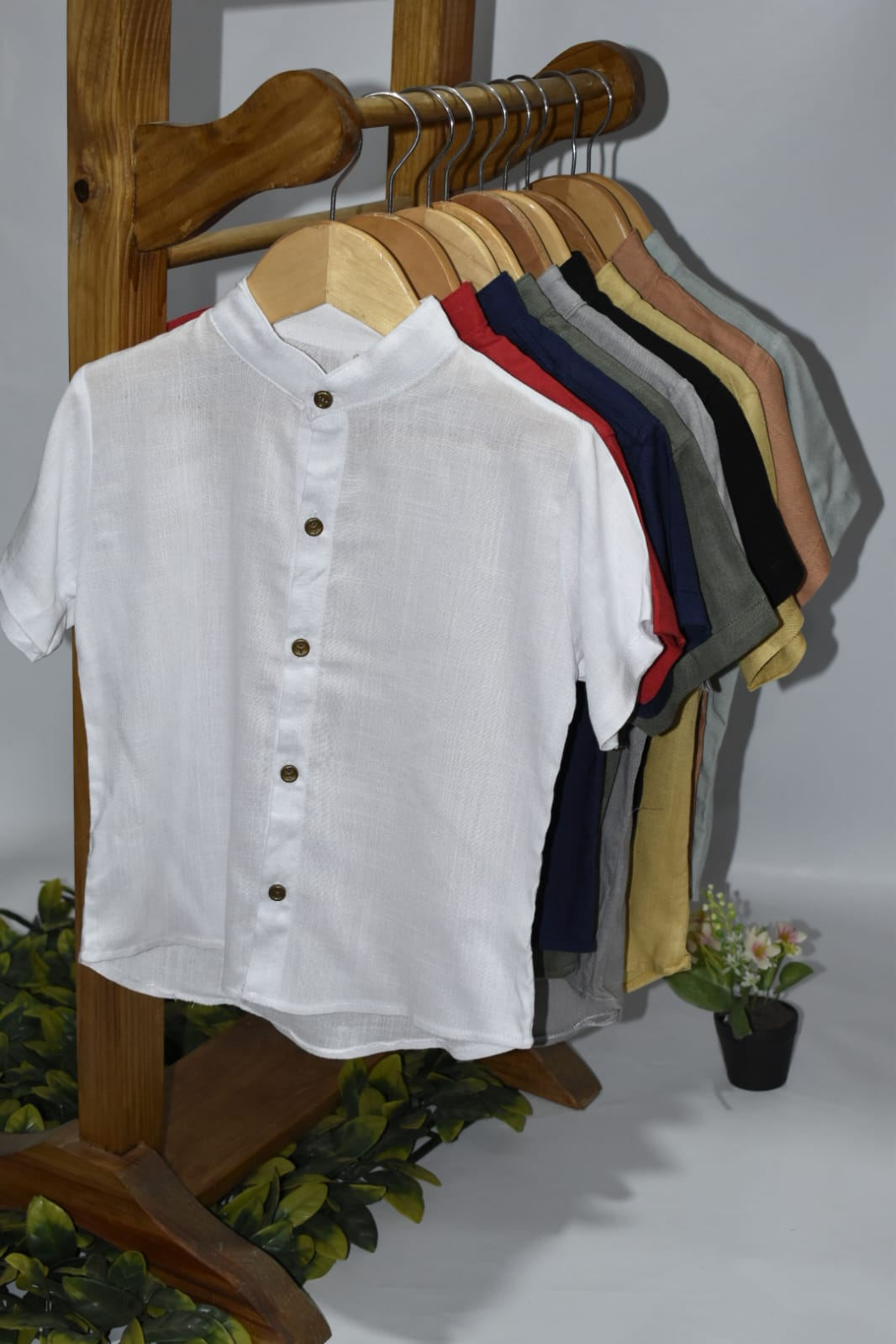 camisa de lino con spandex (talles 4 al 16)
