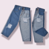 jean mom bicolor con roturas