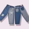 jean mom bicolor con roturas