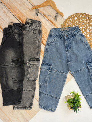 pantalón baggy de jean (unisex) con bolsillos cargo pantalón baggy de jean (unisex) con bolsillos cargo