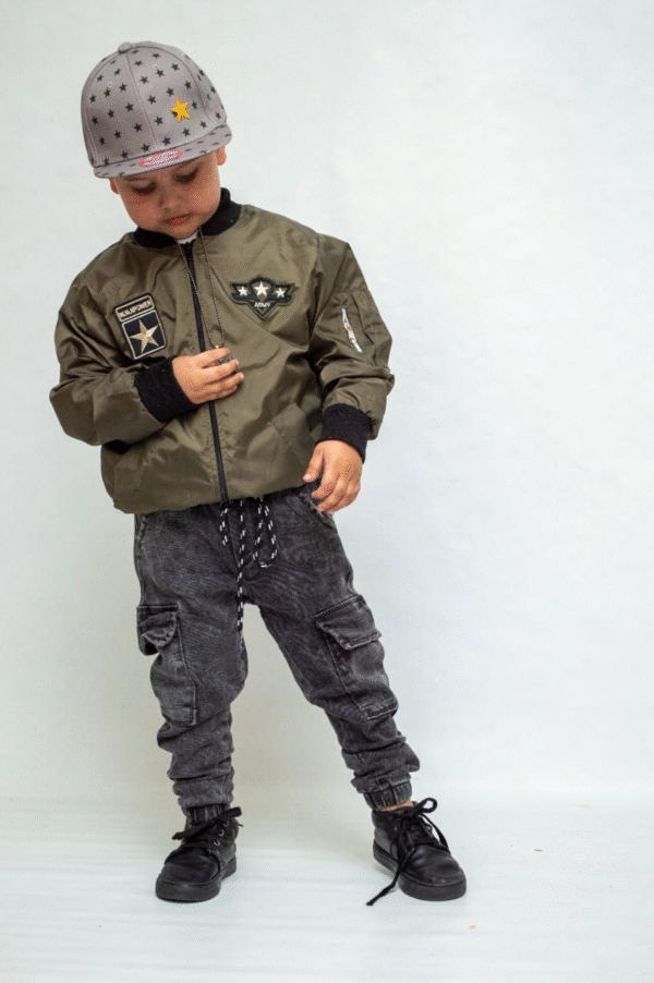 campera bomber rompevientos negra army