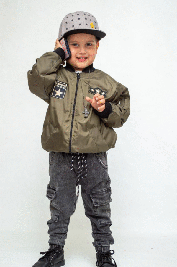 campera bomber rompevientos negra army