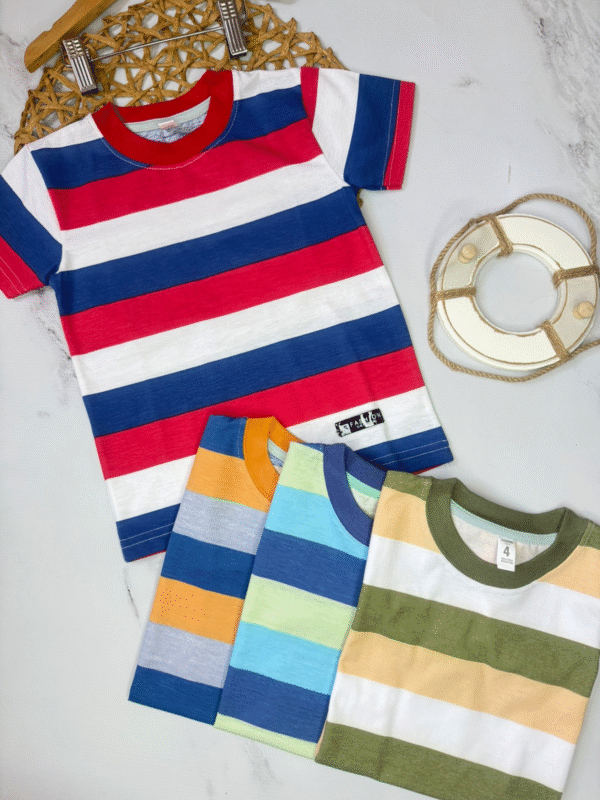 remeras a rayas de colores